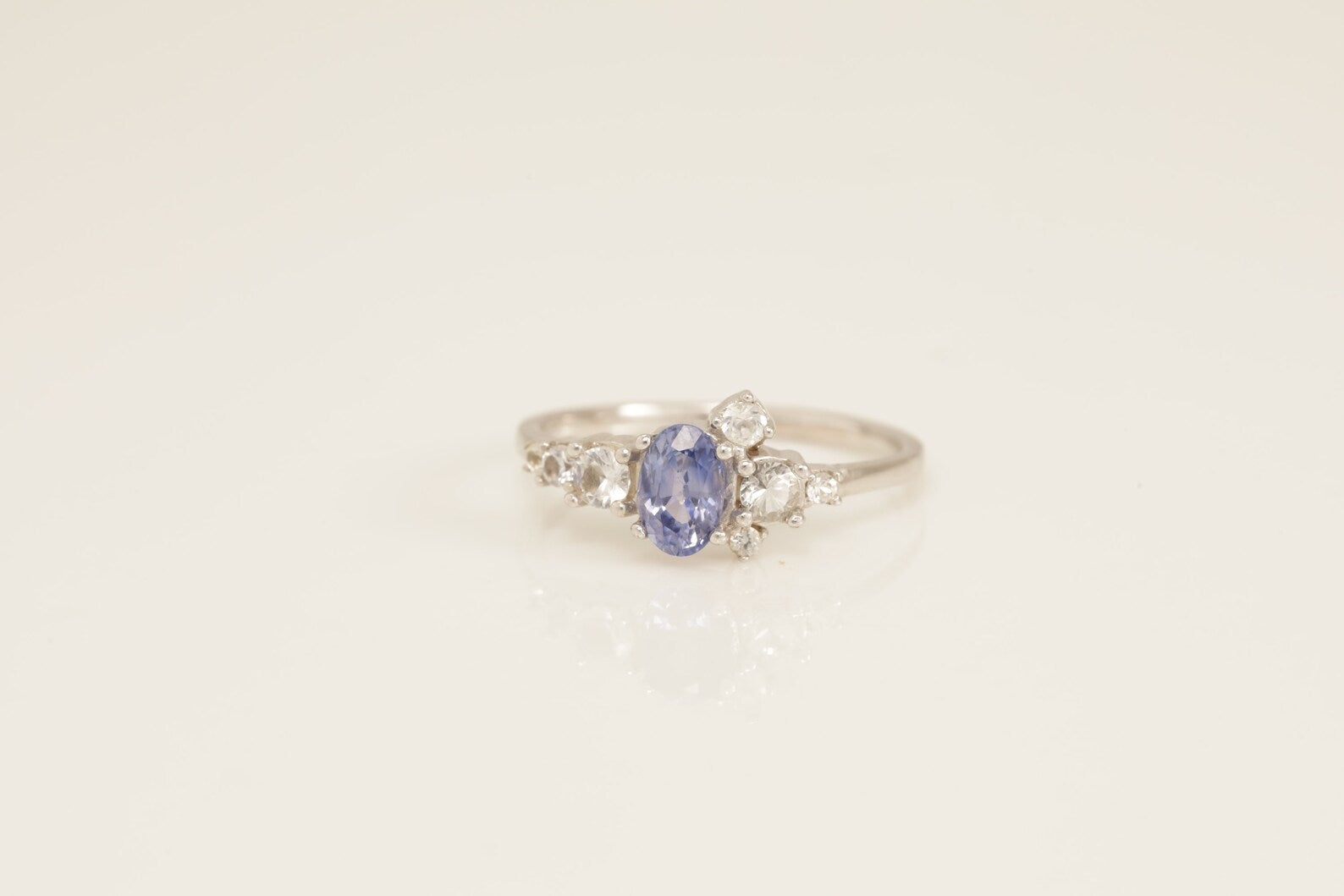 Amethyst Engagement Ring, Diamonds Cluster Ring, February Birthstone Ring, Unique Amethyst Anniversary Ring, Promise Ring